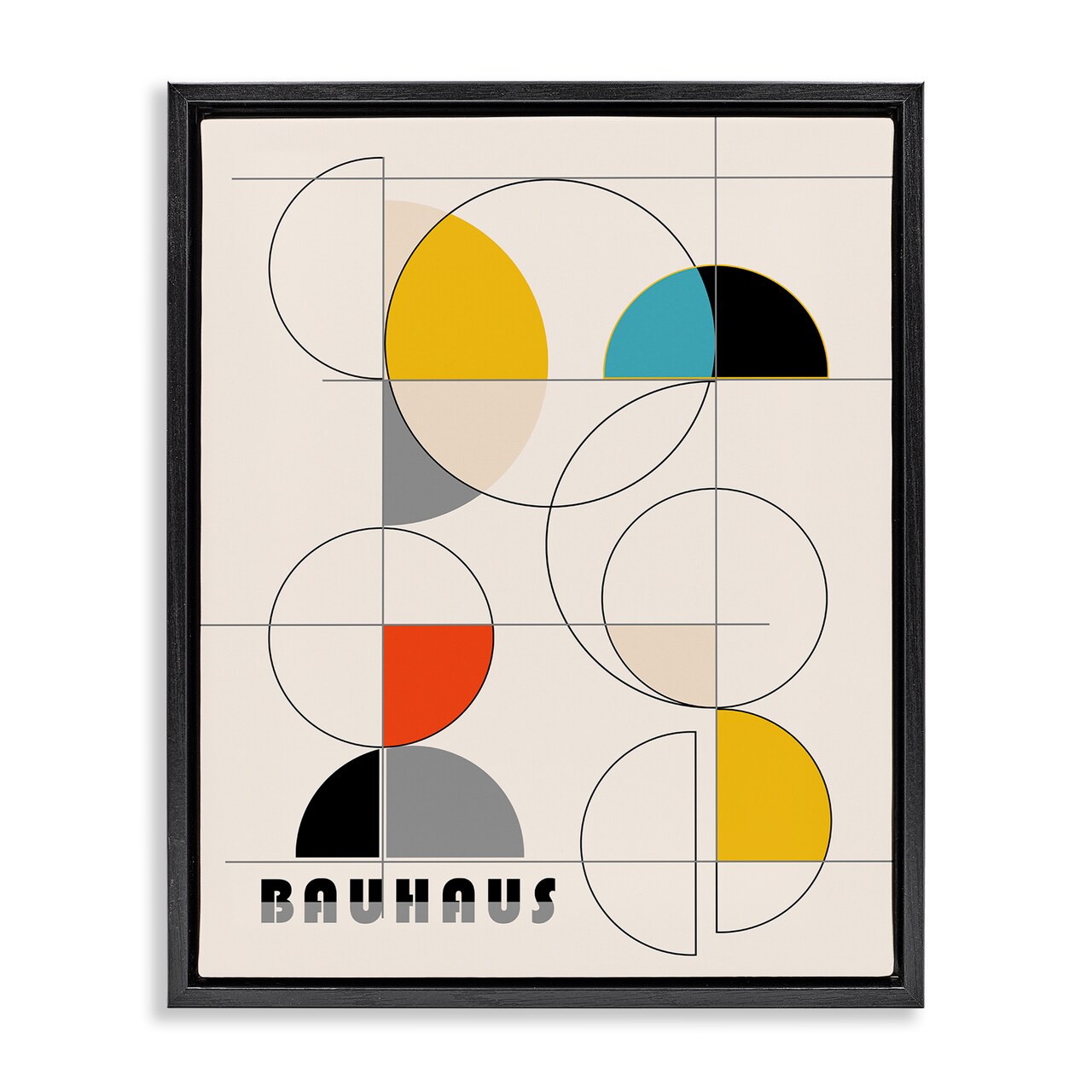 Stupell Industries Bauhaus Movement Geometrics Framed Floater Canvas Wall Art Design by Ioana Horvat